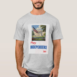 "Lycklig Independence day" Vita huset Flagga T Shirt