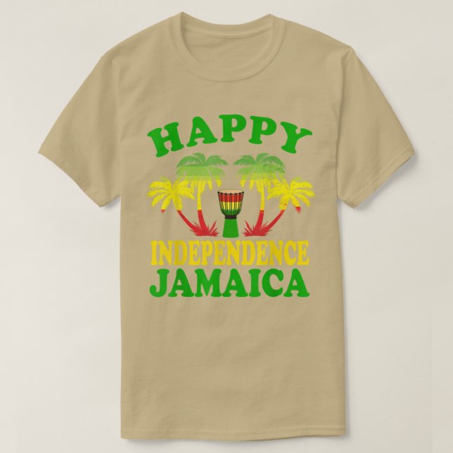 Lycklig Independence Jamaica 2022 Firande Jamaic T Shirt (Design framsida)