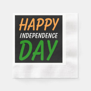 Lycklig Indiska Independence day Indiska Flagga Fä Pappersservett