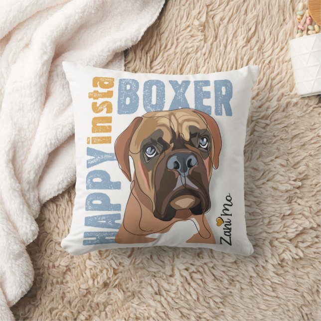 Lycklig Insta Boxer - Zani Mo Hund Kudde (Filt)