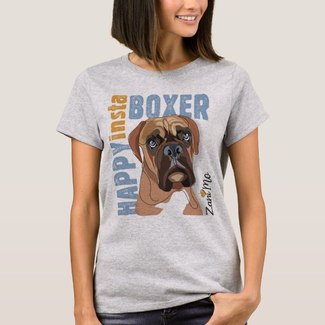 Lycklig Insta Boxer - Zani Mo Hund T Shirt (Framsida)