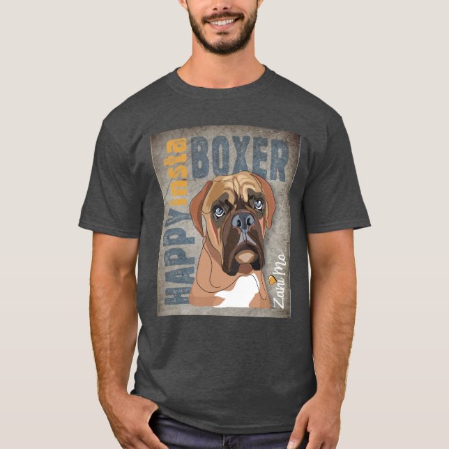 Lycklig Insta Boxer - Zani Mo Hund T Shirt (Framsida)