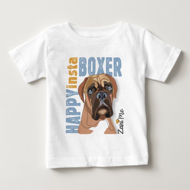 Lycklig Insta Boxer - Zani Mo Hund T Shirt (Framsida)