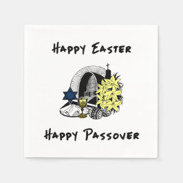 Lycklig Interreligiösa Påsk och Passover Pappersservett