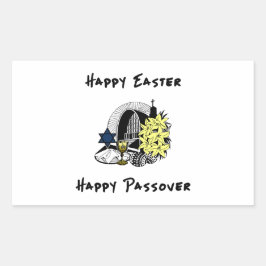 Lycklig Interreligiösa Påsk och Passover Rektangulärt Klistermärke