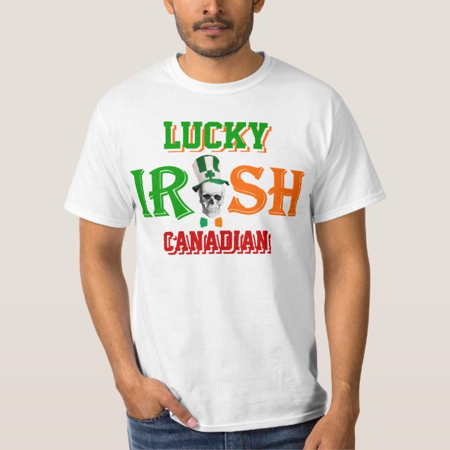 lycklig Irish Canadian St patrick's day Tee (Framsida)
