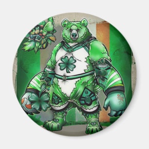 Lycklig irländsk björnmagnet Roligt St Patrick-pre Magnet