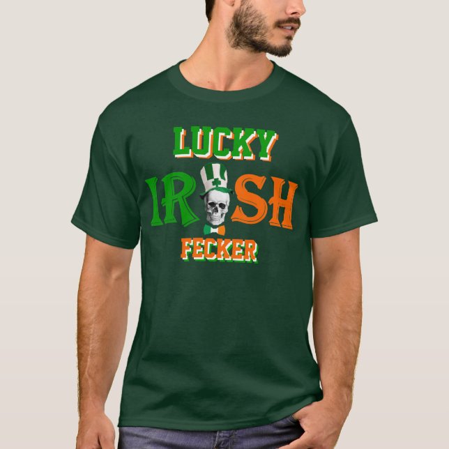 lycklig irländsk feckerst patrick's day tee shirt (Framsida)