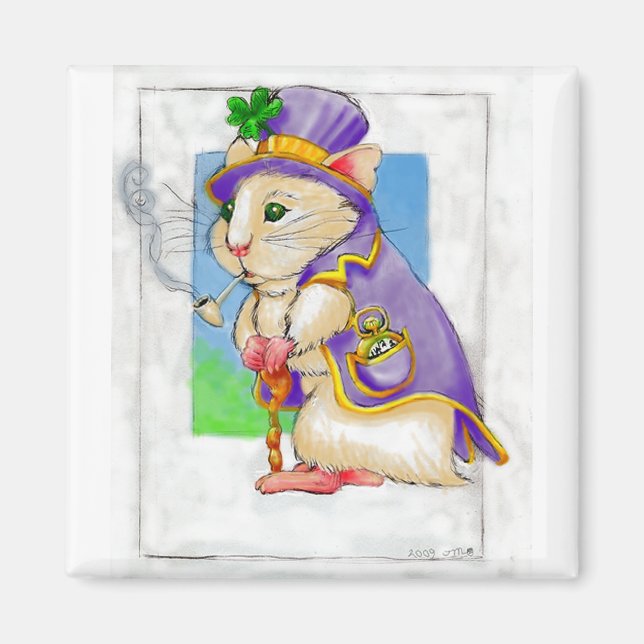lycklig irländsk hamstermagnet magnet (Framsidan)