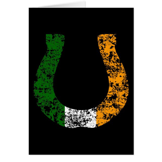 lycklig irländsk hästsko hälsningskort (Framsidan)