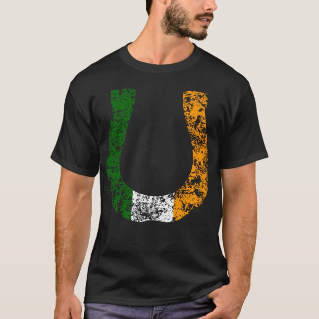 lycklig irländsk hästsko t shirt (Framsida)