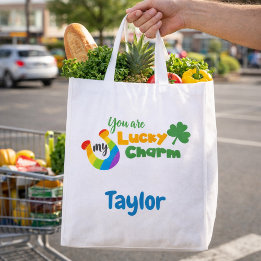 Lycklig irländsk klöver och hästsko återanvändbar påse