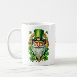 Lycklig irländsk Leprechaun Hästsko och Klöver Kaffemugg
