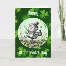 Lycklig irländsk Leprechaun Kort