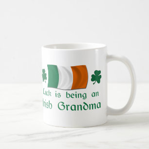 Lycklig irländsk mormor kaffemugg