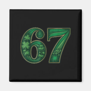 Lycklig irländsk rolig 67 sex sju meme shamrock ne magnet