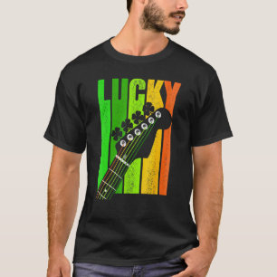 Lycklig irländsk Shamrock Gitarr För Gitarrist St. T Shirt