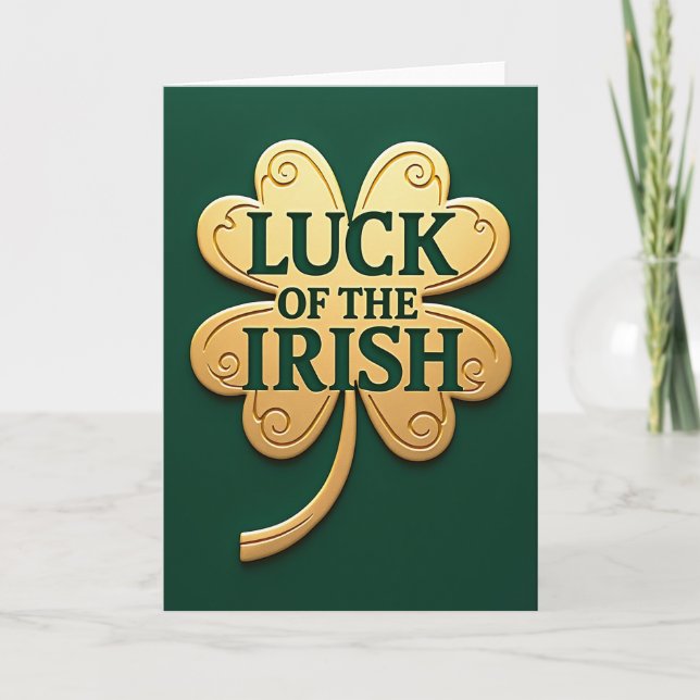 Lycklig irländsk Shamrock-kort Kort (Framsida)