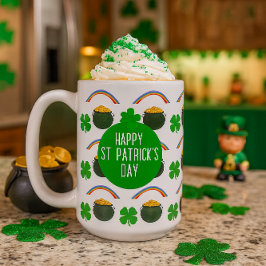 Lycklig irländsk St Patricks dag kaffemugg