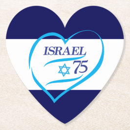 Lycklig Israel Independence day-årsdagen 75 Underlägg Papper Kvadrat