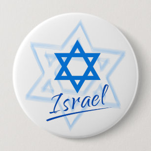 Lycklig Israel Independence day Blue Star of David Knapp