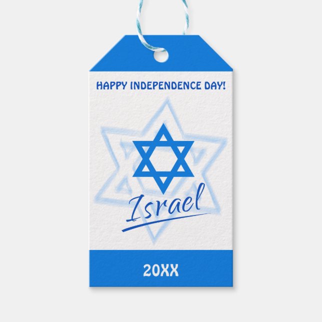 Lycklig Israel Independence day Blue Star of David Presentetikett (Framsidan)