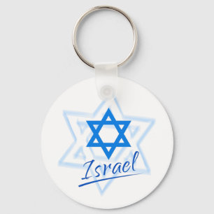 Lycklig Israels Independence day blå stjärna av Nyckelring