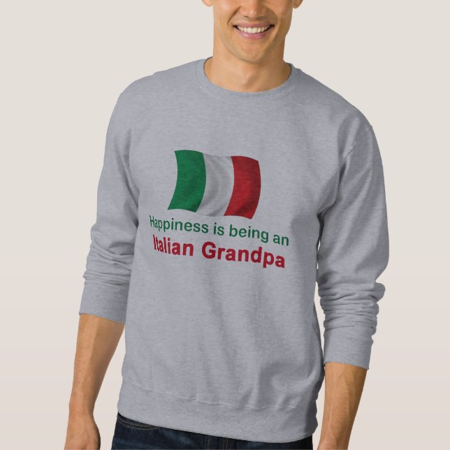 Lycklig italiensk morfar långärmad tröja (Framsida)
