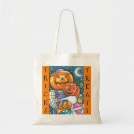 LYCKLIG JACK O LANTERN FAMILY, CUTE BUS ELLER GODI TYGKASSE