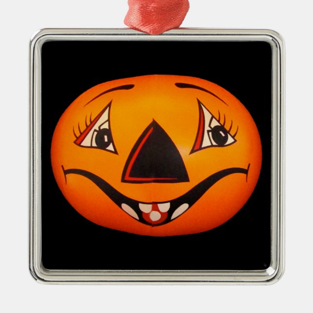 Lycklig Jack O’ Lantern Halloween Julgransprydnad Metall (Framsidan)