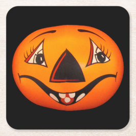 Lycklig Jack O’ Lantern Halloween Underlägg Papper Kvadrat