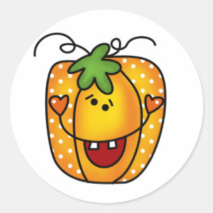 Lycklig Jack o lantern Runt Klistermärke