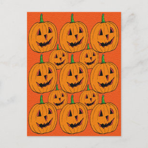 Lycklig Jack o lantern Tecknad Mönster Vykort