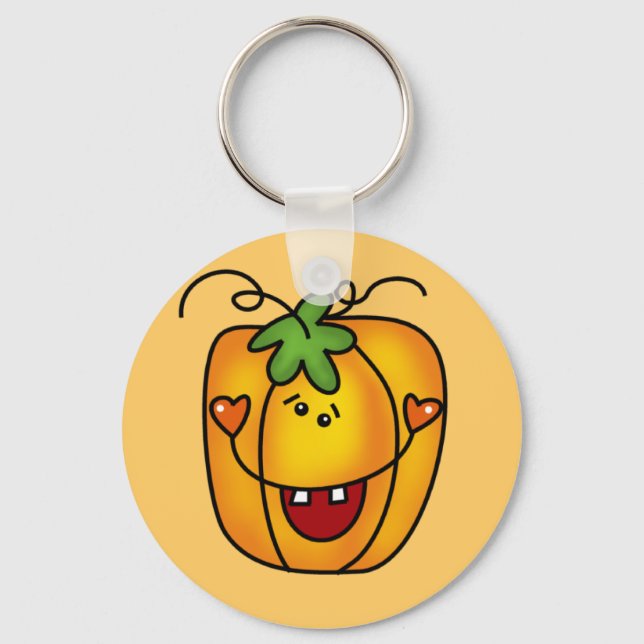 Lycklig Jack o lantern Tshirts och gåvor Nyckelring (Framsida)