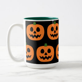 Lycklig Jack-O-Lantern Två-Tonad Mugg
