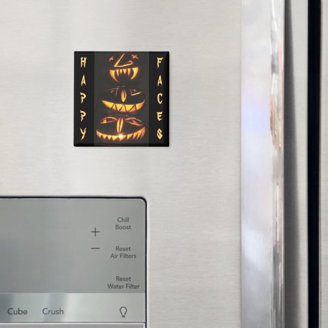 Lycklig Jack o'Lantern Ansikte Magnet (In Situ (Fridge))