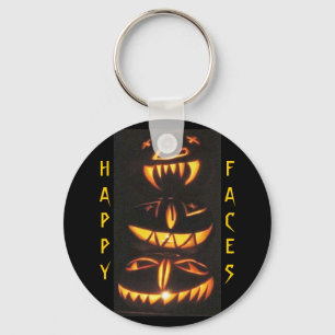 Lycklig Jack o'Lantern Ansikte Nyckelring