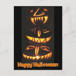 Lycklig Jack o'Lantern Ansikte Vykort