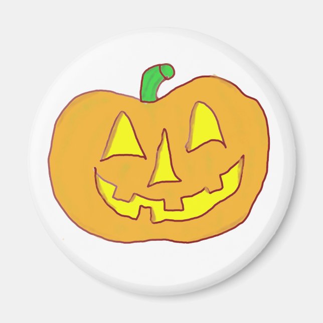 Lycklig Jack O'Lantern Magnet (Framsidan)