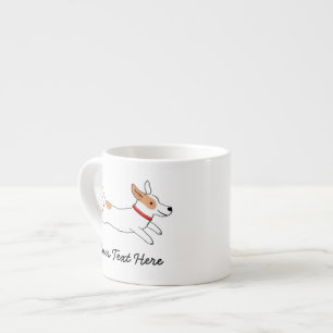 Lycklig Jack Russell Terrier Tecknad hund Running Espressomugg
