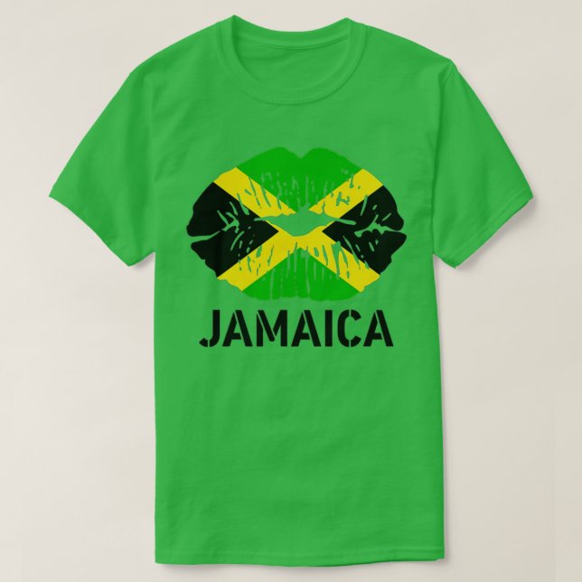 Lycklig Jamaica 60:e Independence day Läppar Jamai T Shirt (Design framsida)