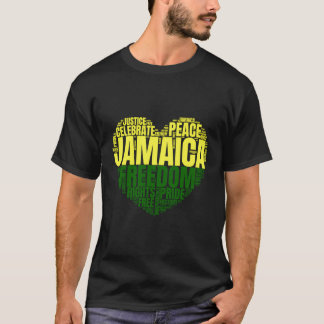 Lycklig Jamaica Independence day Heart 6 augusti 1 T Shirt