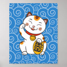 Lycklig Japansk Kallekatt | Maneki Neko Affisch