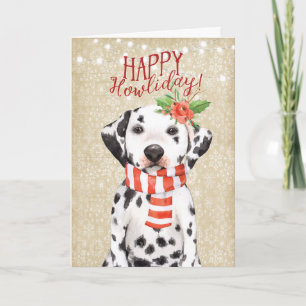 Lycklig järnek för dalmation för Howliday julkort Helgkort