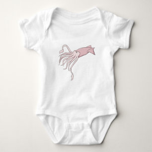 Lycklig jätte- tioarmad bläckfisk t shirt
