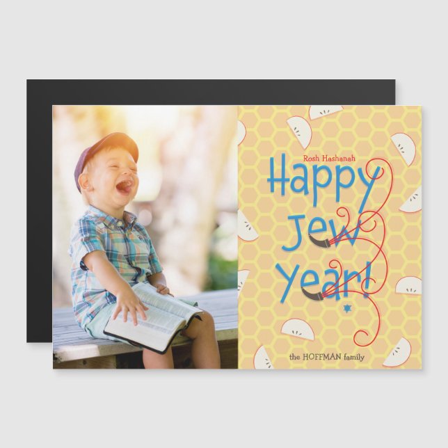Lycklig Jew Year Rosh Hashanah Photo Card (Fram/baksida)