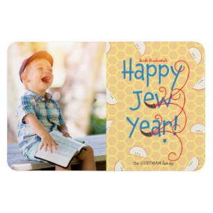 Lycklig Jew Year Rosh Hashanah Photo Card Magnet