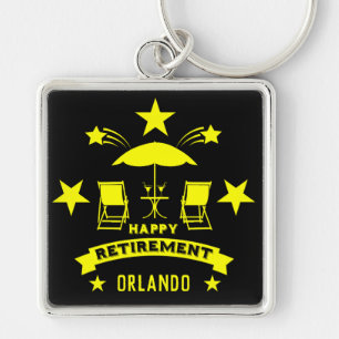 Lycklig Jobb Pension Fyrkantig Silverfärgad Nyckelring