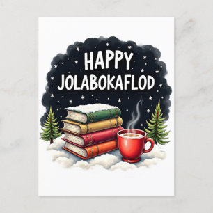 Lycklig Jolabokaflod Family Firande Gift Helg Vykort