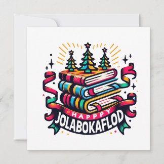 Lycklig Jolabokaflod Julkort